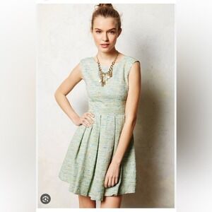 Paper crown parkside pleated tweed dress SZ LG